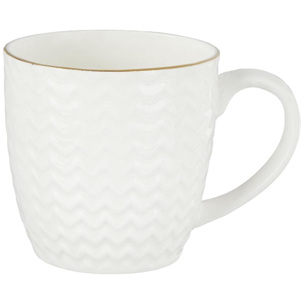 Handcrafted Bone China Tea/Coffee Cups/Mugs with Modern Design for Gifts and Home Decor - 240 ML Each- Set of 6