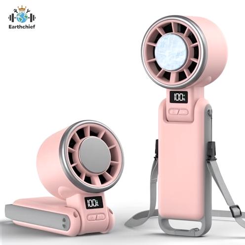 5-Speed Adjustable Mini Foldable Cooling Fan for Indoor Outdoor Travel Portable USB Rechargeable Plastic Handheld Turbo Fan