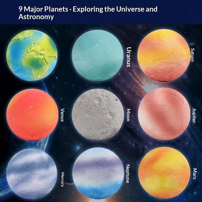 Excavation Planet Digging Kit Hidden Colorful Gems Safe Easy-Grip Digging Tools Puzzle Toy for Kids Group Play Time