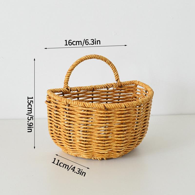 Nástěnný úložný koš Nádoba Dekorativní koš Ručně pletený Kuchyňský úložný koš Zábavný tvar Květináč Domácí dekorace