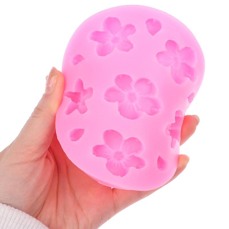3D Sakura Shape Silicone Mold Diy Cherry Blossom Fondant Jelly Chocolate Cake Decor Tools Clay Plaster Baking Mold