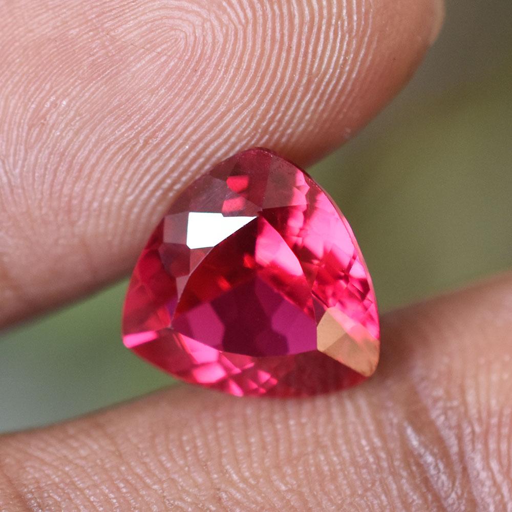 EXCELLENT Trillion Cut 6 Ct CERTIFIED Natural Red Ruby Loose Gemstone