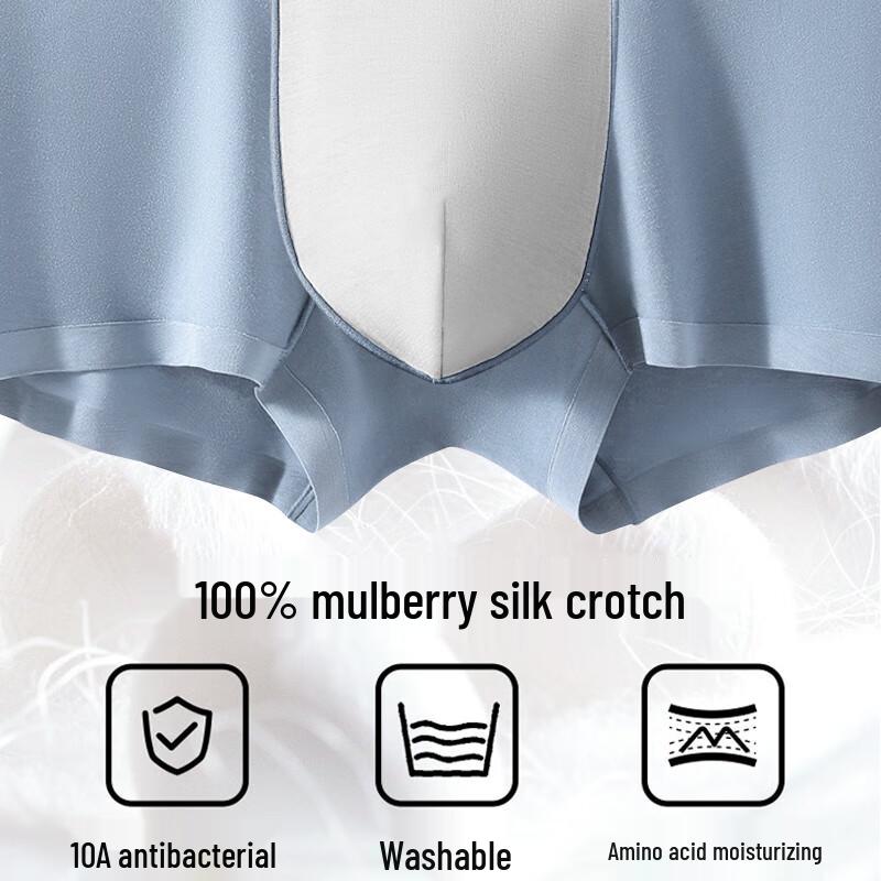 Mao Ren Men's 100% Silk Crotch Modal Boxer Briefs (2025 New)