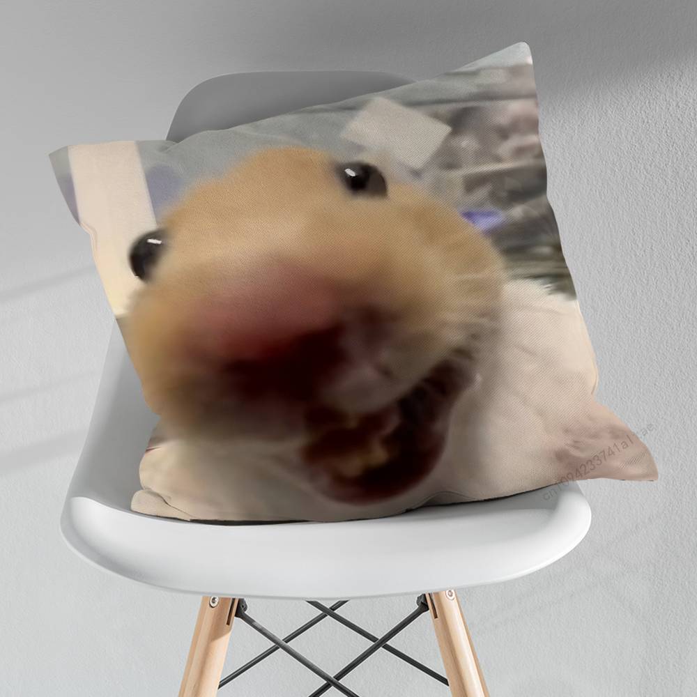 Hamster Lustig Traurig Meme Kissen über Wohnzimmer Sofa Kissenbezug Heimdekoration Schlafzimmer Zimmer Bett Kissenbezug