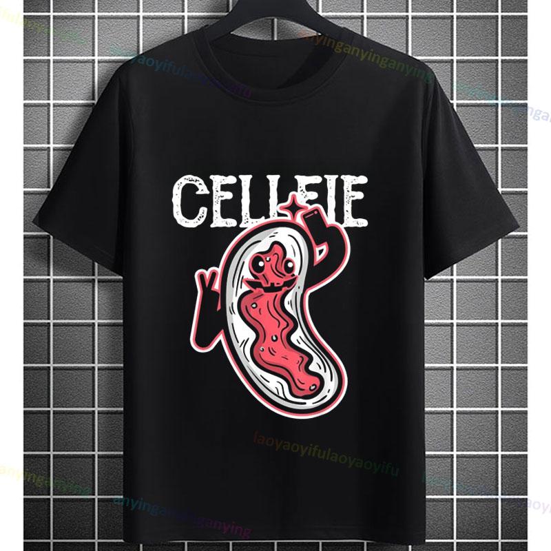 Funny Biology Bacteria and Microbes Selfie Petri Dish Cellfie Graphic Tshir100 Cotton Short Sleeve Humor Style Outdoor Tshirt