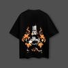 Demon Slayer Anime Kyojuro Rengoku Oversized Black Tshirt Men and Women Breathable High Quality Y2K Short Sleeve Summer Tshirt