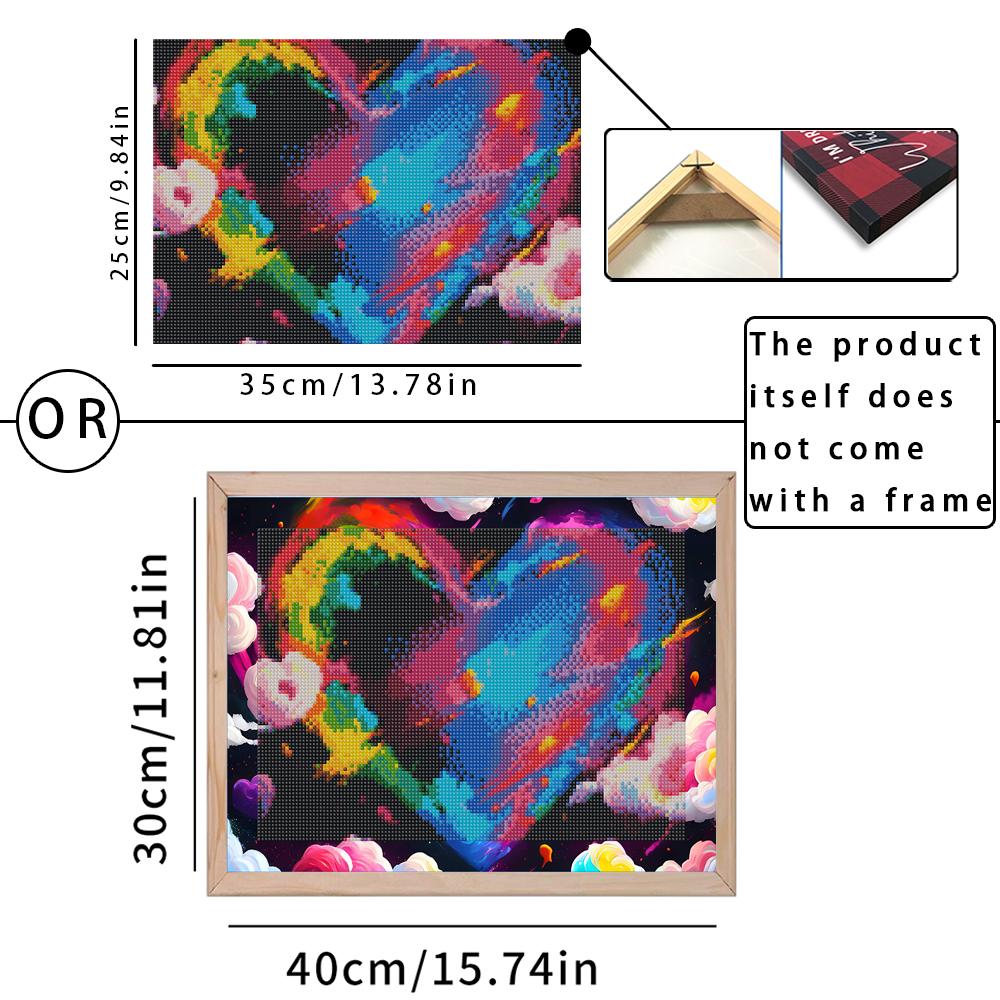 FIYO 11.8x16.73 In Diamond Painting Full Round Drill Diamond Color Love Round Diamond Painting Handmade Diy Diamond Mosaic Painting Home Decoration