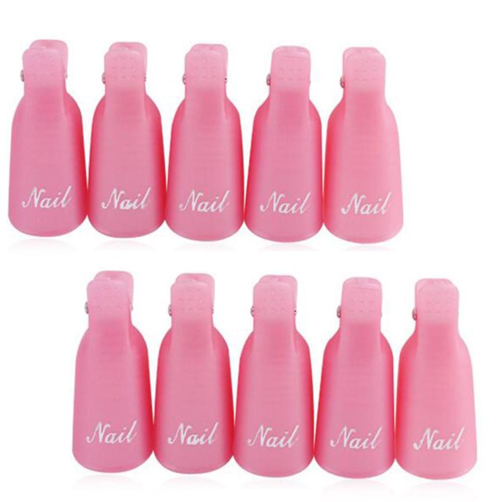 10Pcs/Box UV Gel Polish Remover Clips Colorful Acrylic Nail Art Soak Off Cap Clips DIY Nails Cleaning Manicure Finger Wrap Tools