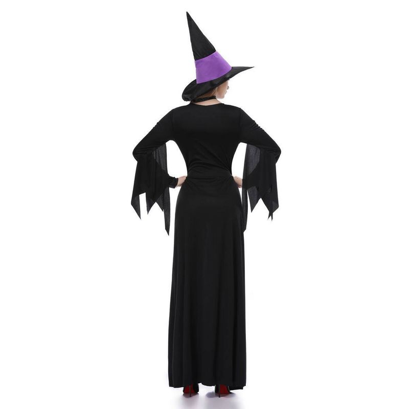New Halloween Role-Playing Female Ghost Witch Costume Court Purple Long Dress Set Stage Outfit