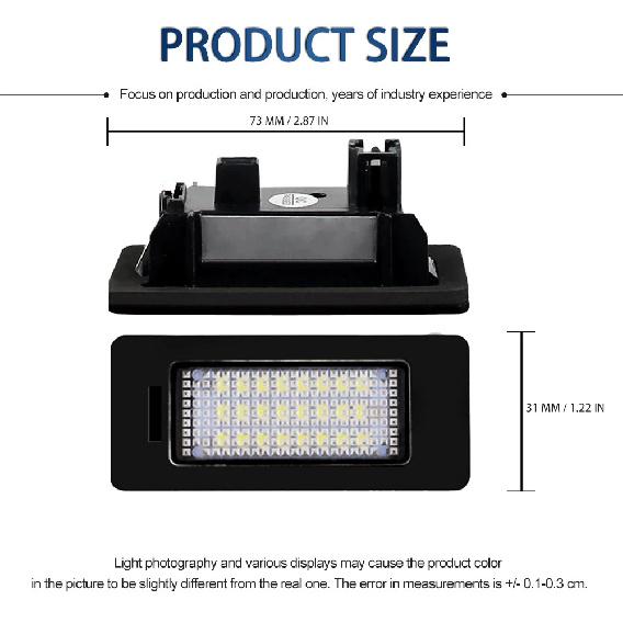 2 Pcs LED License Plate Lights Car Led Signal Lamp Canbus Error Free For Seat Alhambra 2011- Automobiles Parts Accessories