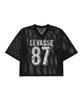 Leubase White Logo Crop Mesh Jersey Short Sleeve_Black