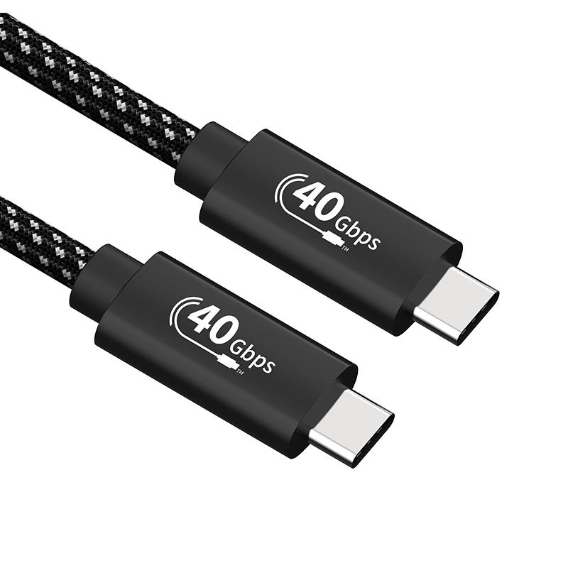 High-Speed 40Gbps Thunderbolt 4 Type C to Type C Braided Cable with PD240W 5A Fast Charging for Computers Nylon Jacket 0.5 m