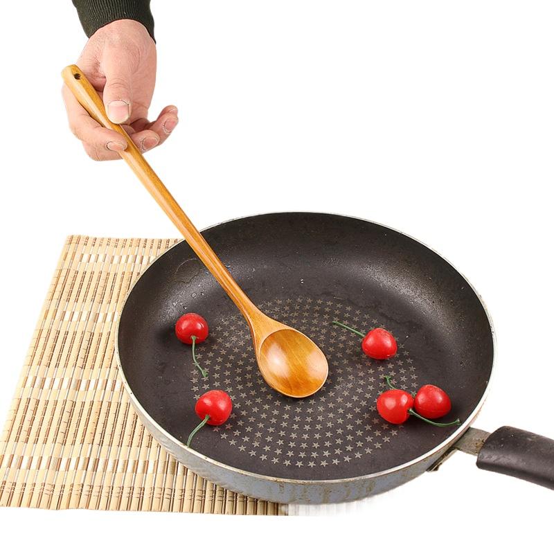 

Длинные деревянные ложки Натуральная палочка для перемешивания кофе Чайная десертная ложка Ручка Круглая для супа Столовая посуда Кухонные принадлежности