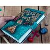 Blank Spell Book of Shadows Journal with Lock Clasp Handmade Leather Diary Printed Mother Earth Prayer Pagan Witchcraft notebook