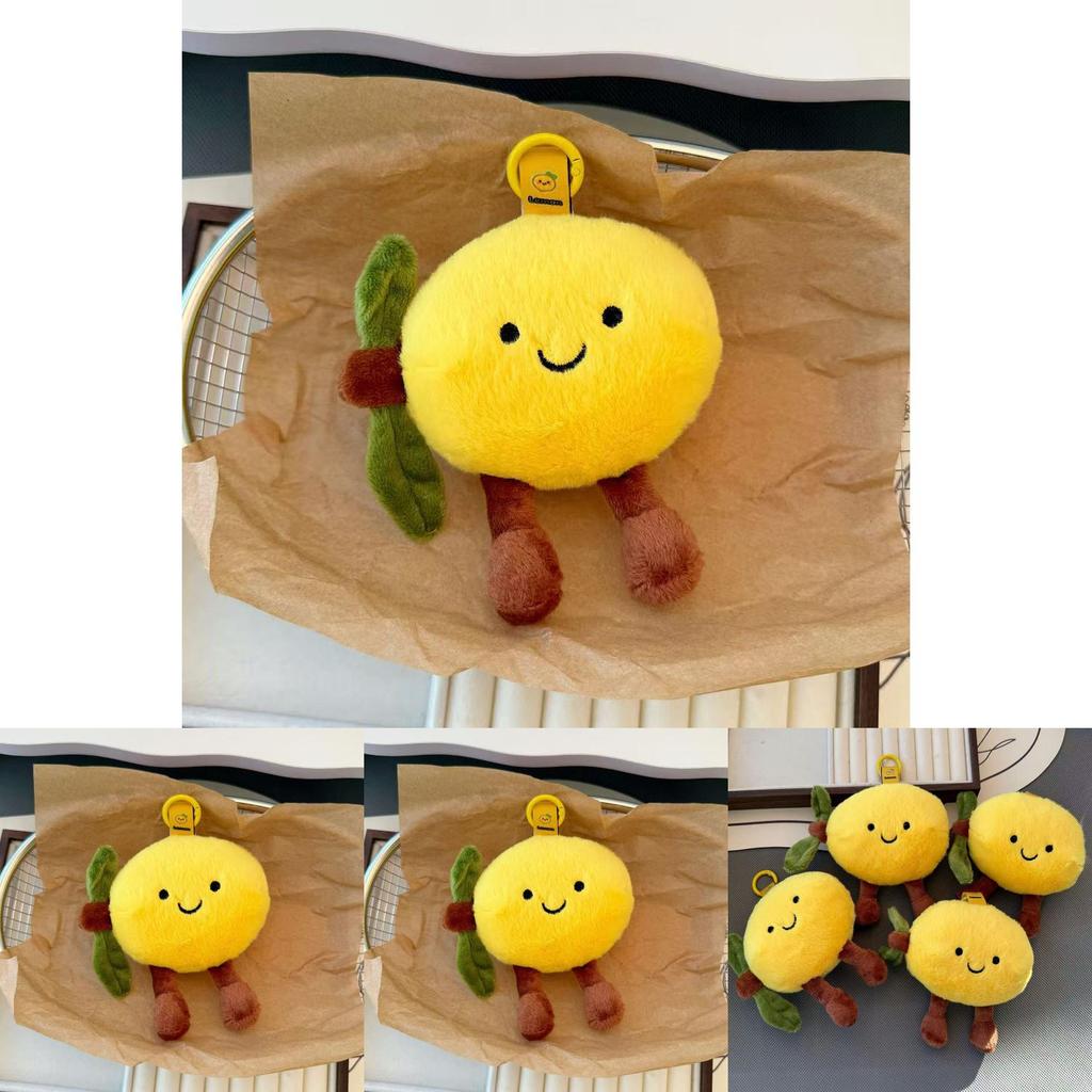 Cute Fruit Lemon Plush Keychain With Pp Cotton Filling For Bags And Gifts