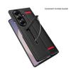 For Samsung Galaxy Z Fold7 5G Case Litchi Texture PU+PC Wristband Phone Cover with Screen/Lens Film