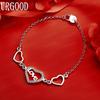 925 Sterling Silver Beautiful Side Chain Charming Bracelet Gift Jewelry