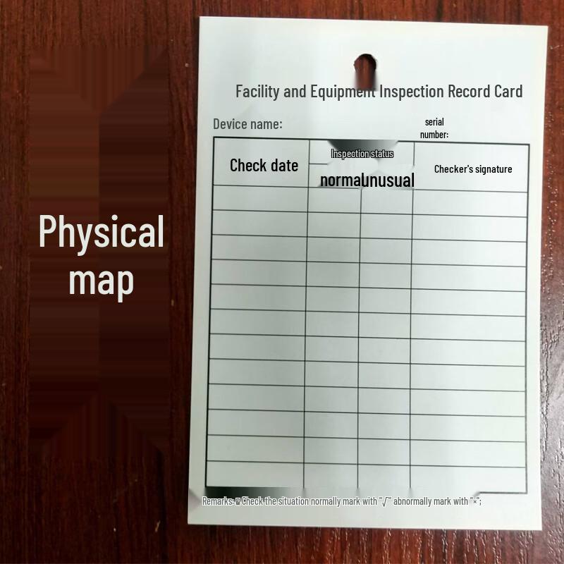 Equipment and Facility Inspection Card