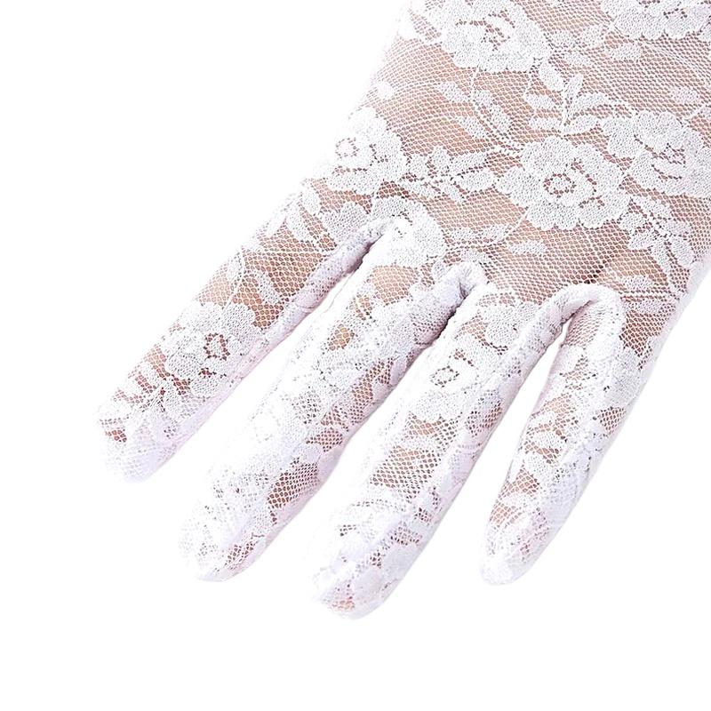 1 Pair Long Gloves Cool Sun Protection Breathable Flower Fashion Lace Lolita Driving Gothic Thin