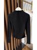 Women's Black Thermal Fleece Slimming Long-Sleeve Top with Half-High Neck - Stylish Base Layer for Autumn/Winter