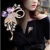 New Rhinestone Flowers Brooch Sophisticated Elegant Corsage High-end Sweater Pins for Sweater Coat Accessories