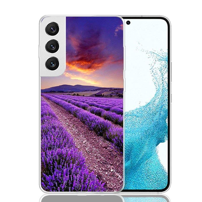 Purple Lavender Flowers Phone Case For Samsung Galaxy S26 S25 Edge S24 S23 FE S22 Ultra S21 Plus S20 + Fundas Cover Coque Galaxy
