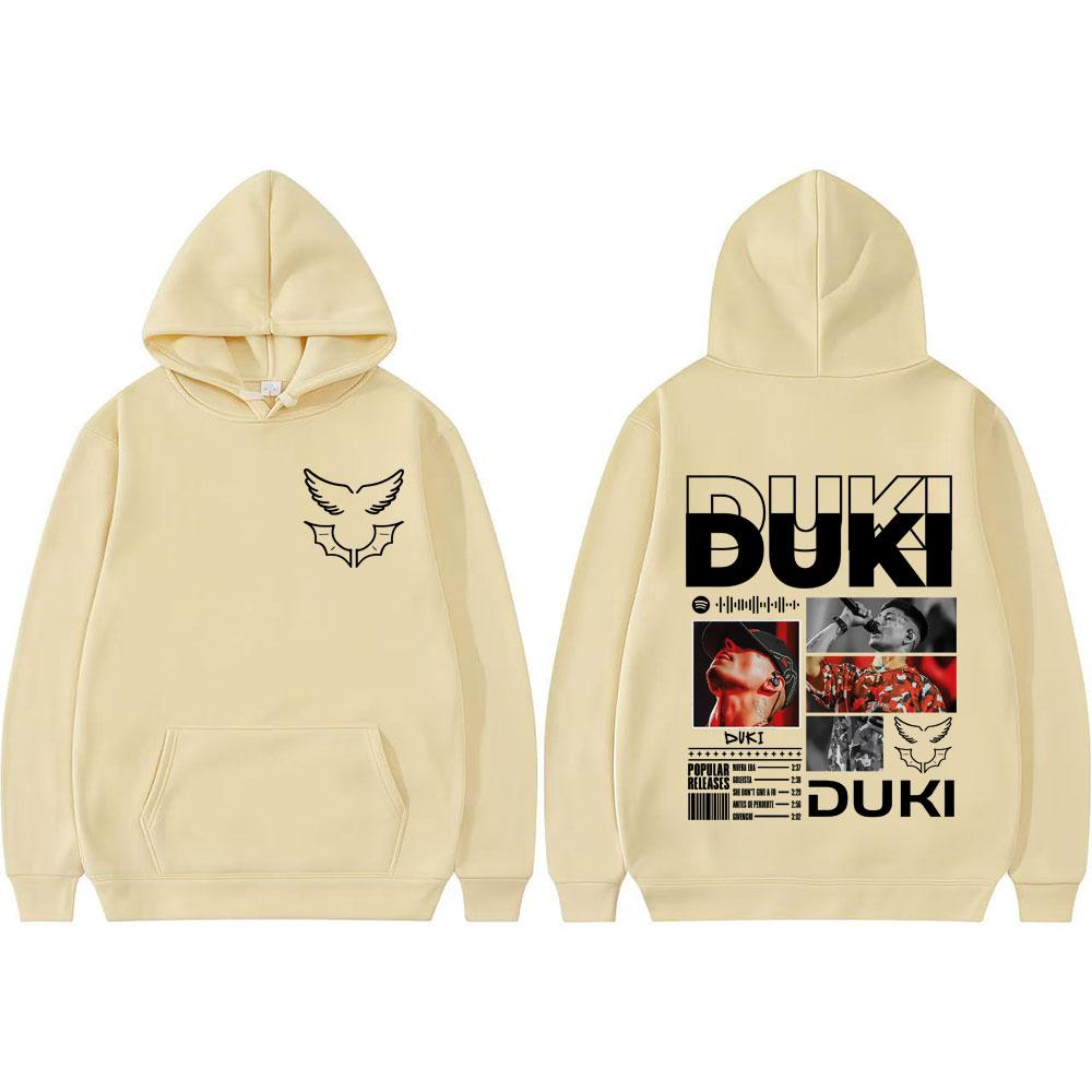 Rapper Duki Ameri World Tour 2025 Printed Long Sleeve Pullover Men's Clothing Vintage Street Pop Music Casual Hooded Sweatshirts