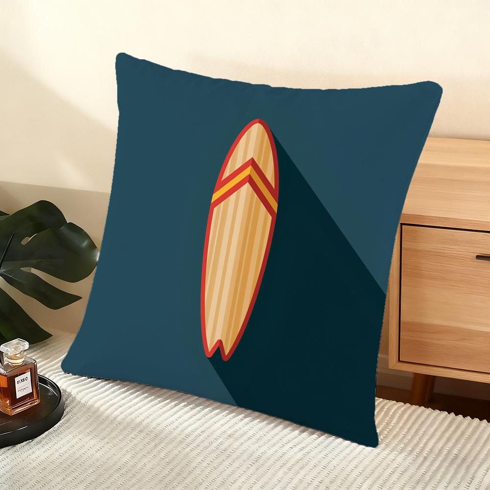 Surfen Patroon Kussenhoes Zacht Kort Pluche Kussenhoes Gladde Gezellige Textuur Esthetische Kussenhoes Woondecoratie
