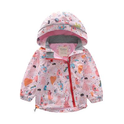 Meanbear Frühlings- und Herbst-Windschutzjacke aus Plüsch mit Kapuze und Doppelreißverschluss für Jungen und Mädchen