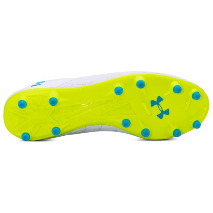 Under Armour Men's Magnetico Select 3 FG White Yellow Soccer Cleats 3027039-102