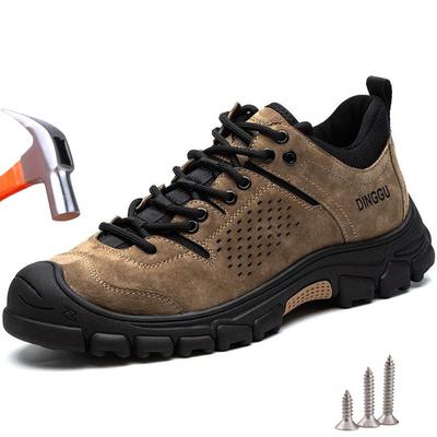 Arbeitssicherheitsschuhe für Herren, stoß- und durchtrittsicher, leichte, atmungsaktive Sicherheitsstiefel mit Stahlkappe