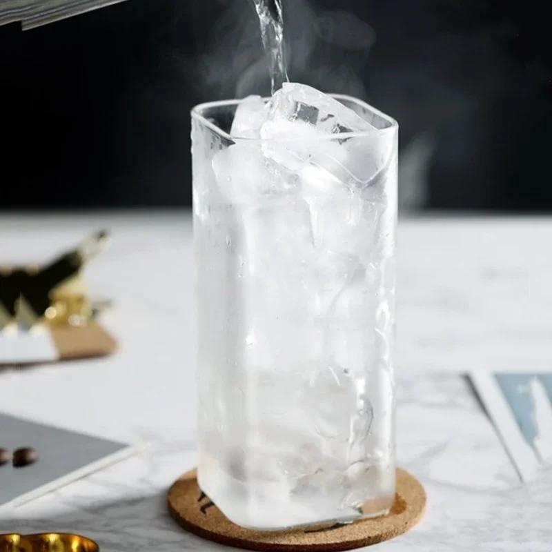 2 BUC Cană Pătrată de Sticlă Cană de Cafea Rezistentă la Căldură Căni de Apă Sticlă Transparentă Cană de Ceai pentru Băut Lapte Bere Ceai Suc Vin