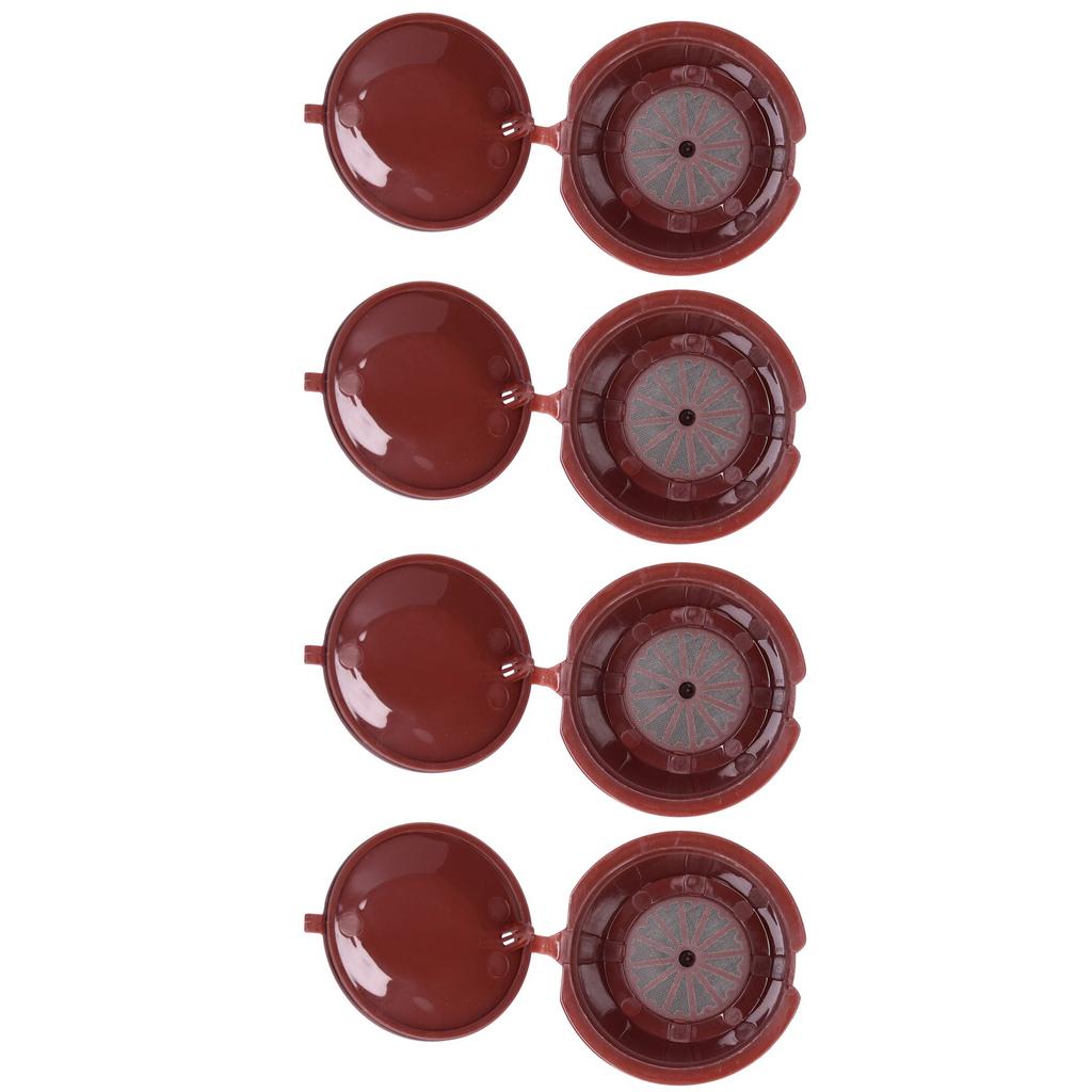 Refillable Coffee Capsule Reusable Coffee Filter for Dolce Gusto Machine with Spoon BrushBrown