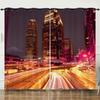 Curtains City Architecture Landscape 3D Digital Printing Blackout Curtains No Punching