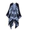 Autumn and winter women's scarf and shawl faux cashmere slit thickened and lengthened warm cape