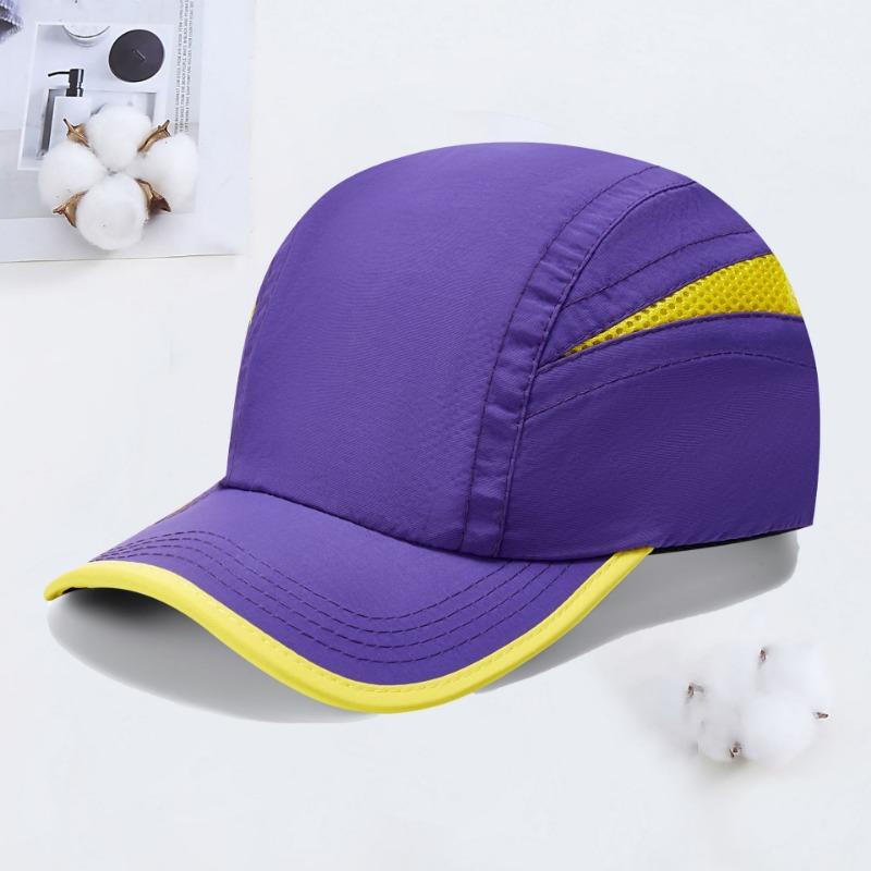 

Outdoor sunshade curved brim baseball cap embroidery men s color matching cap quick-drying fabric women one size fits all фиолетовый