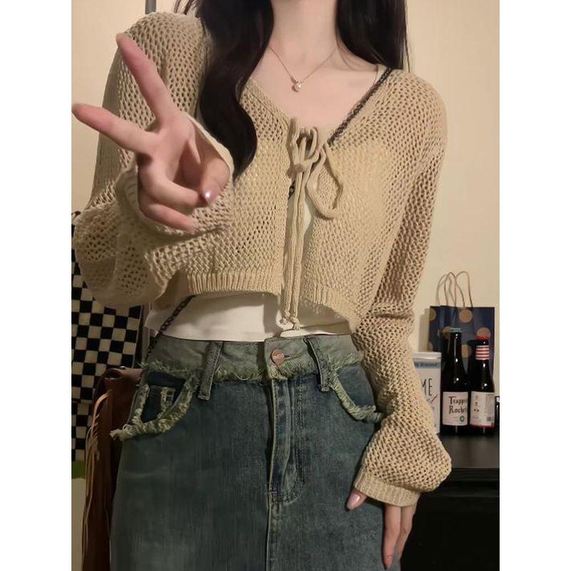 

Защита от солнца Верхняя одежда Юбка на подтяжках Вязание Маленький жилет Кардиган Khaki XL recommended 57.50 kg-62.50 kg