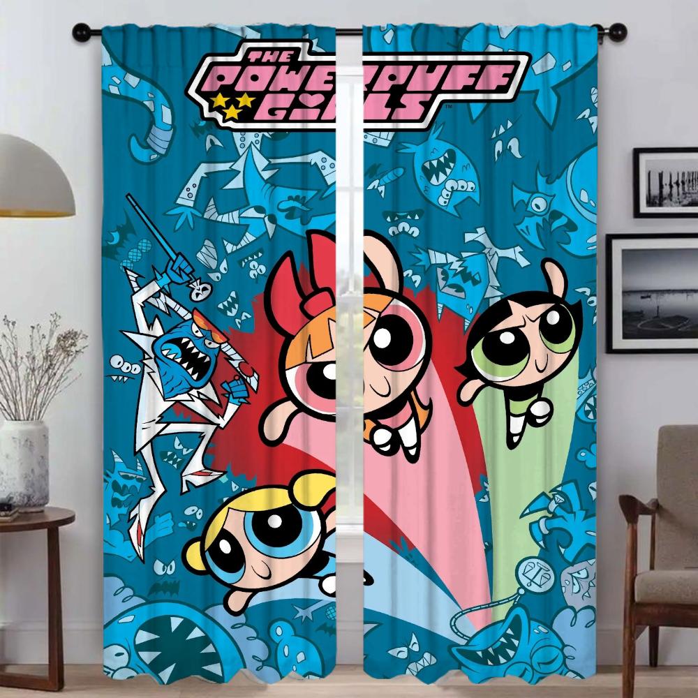 

Elegant Room Curtains for Living Room The Powerpuff Girls Halloween Decoration Kitchen Curtains 2 Pieces Window Curtain Shades W50xH70cmx2pcs-CL
