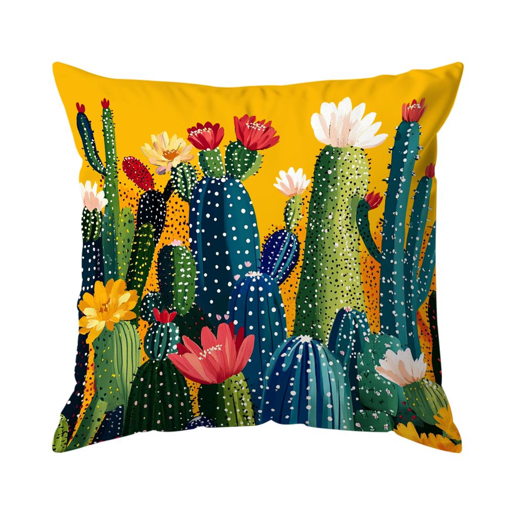 Pcs Illustration Of Desert Plants Singlesided Printed Pillowcase Cushion Coversuitable For Living Roombedroomcar Decoration