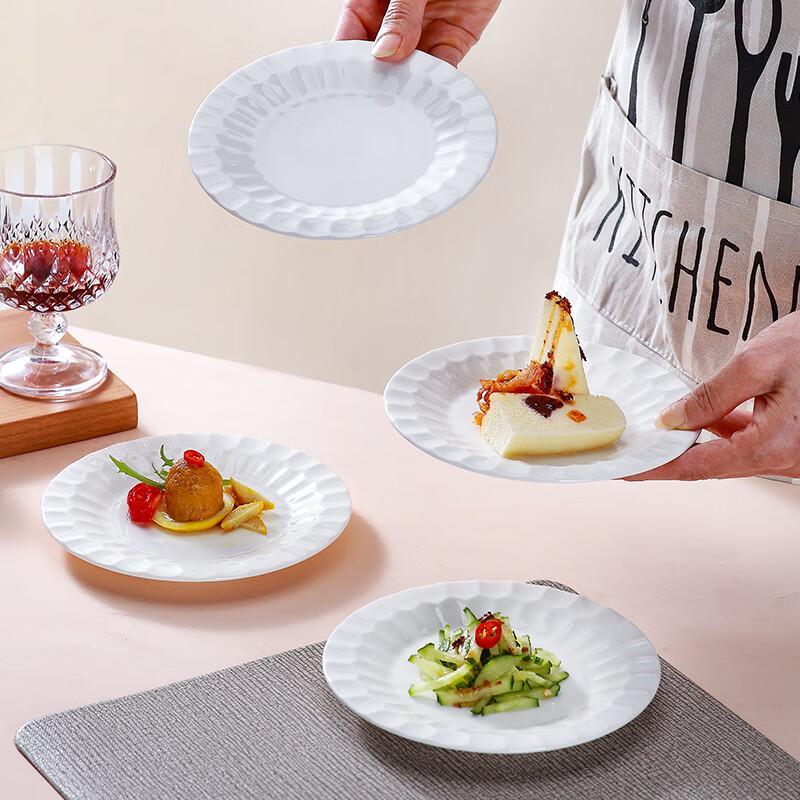 Sky Top 6-inch Bone China Flat Plates, 4-piece Set