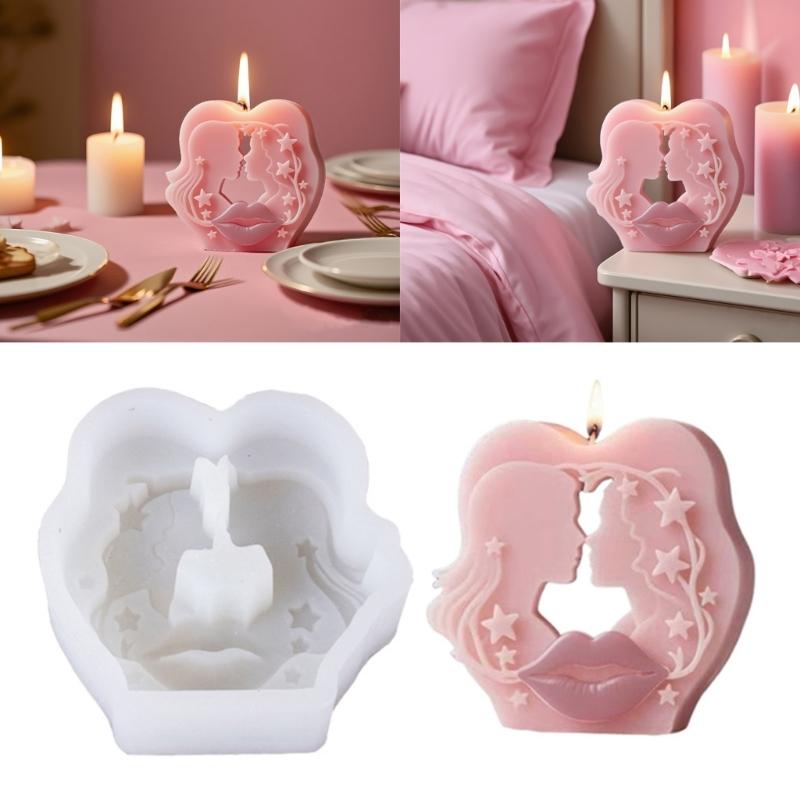 Lips Silicone Molds Plasters Molds Epoxy Resin Molds Couple Kiss Portrait Candle Molds Baking Molds Casting Molds