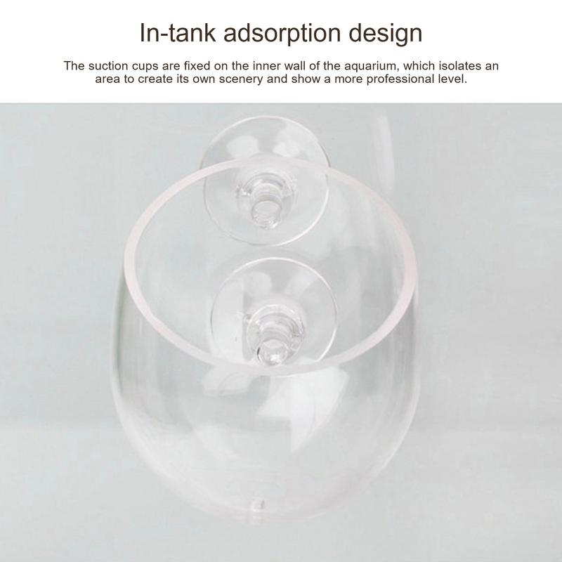Hydroponischer Fischteich-Pflanzgefäß-Saugnapf-Aquarium-Pflanzenbecher Transparent Abnehmbar Fischteich-Landschaftsgestaltung Einfach zu züchten Für lebendige Live