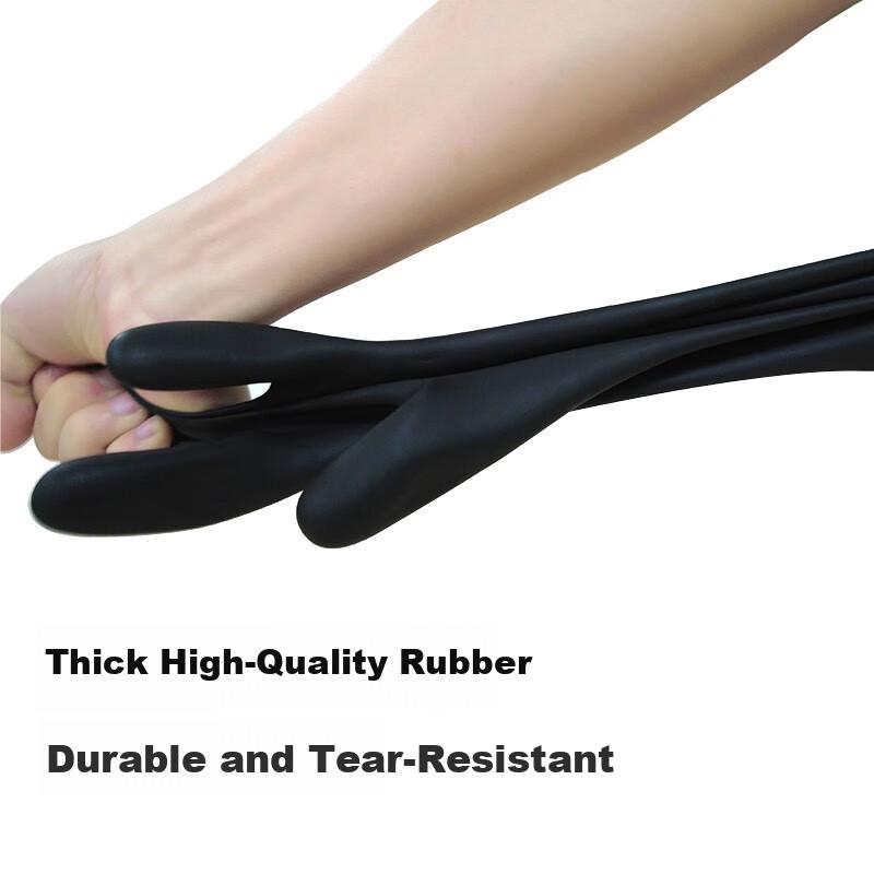 Acid And Alkali Resistant Rubber Gloves, 5 Pairs/pack, Extended And Thickened, Oil-Proof, Chemical-Resistant, Double-Layer Rubber A539