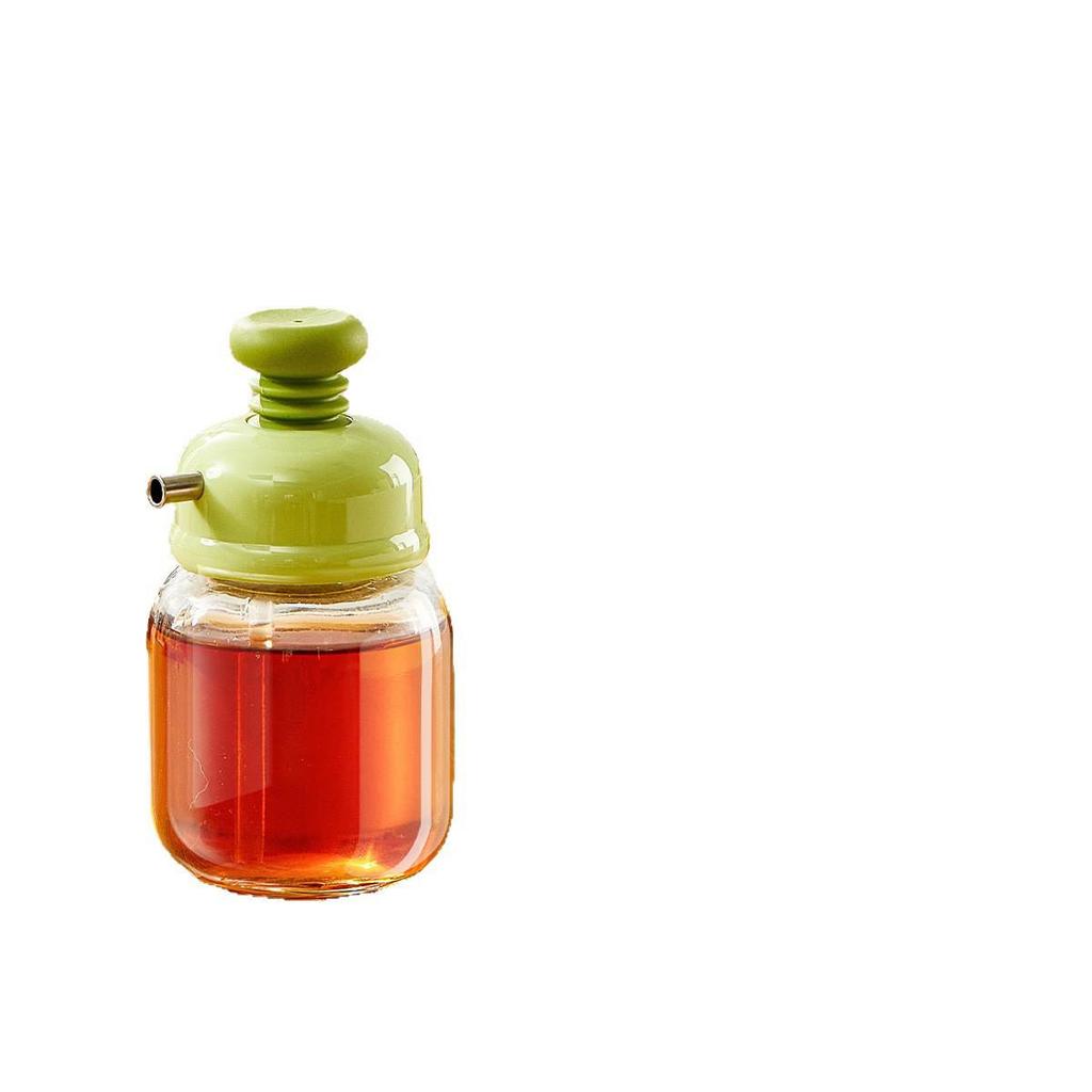 Compact Glass Oil and Vinegar Bottle - Food-Grade, Press-Type, Perfect for Sesame Oil and Soy Sauce