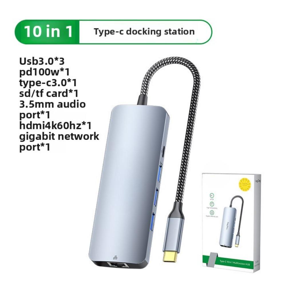 5-in-1 Type-C Docking Station USB-C Hub Gigabit Ethernet 4K HDMI Adapter for Laptop