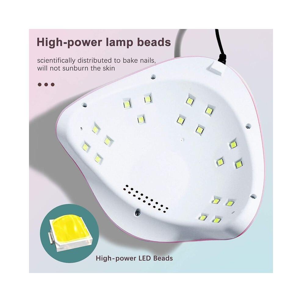 Uv Gel Nail Lamp 54w Uv Led Professional Automatic Nail Dryer Fast Drying 3 Timers Lcd Display For Semi Permanent Gel Polish Gel Nail Machine For All