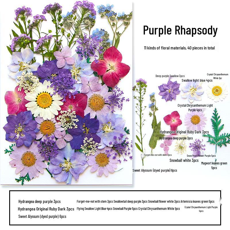 Handmade Resin Pressed Flower Bookmark DIY Kit: Transparent Specimen Stickers & Dried Flowers for Students