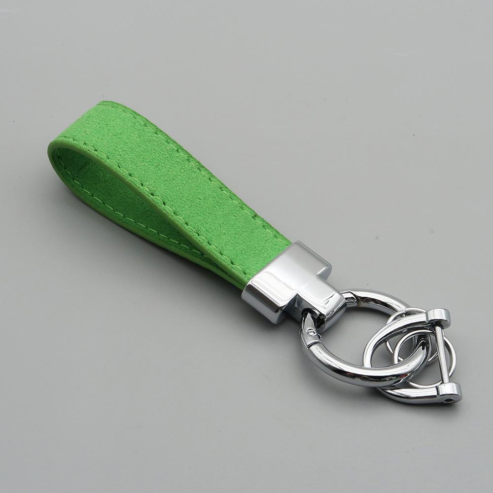 Laser Custom Logo Keyring Box Set Gift Personalized Name Number T Buckle Suede Leather Keychain Bag Car Key Chain Men’s Women‘s