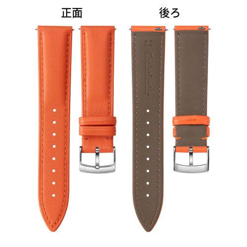 BINLUN Leather Watch Strap, Quick Release, Multiple Colors, Stylish Replacement Strap, Soft and Breathable, Unisex (12mm, Orange)