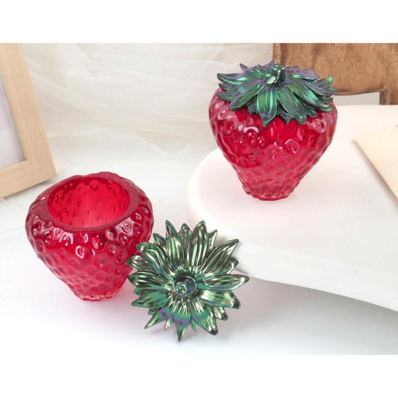 Vintage Jar Resin Mold with Lid Strawbery Silicone Storage Box Mold for Epoxy Casting -Jewelry Trinket-Container Mold